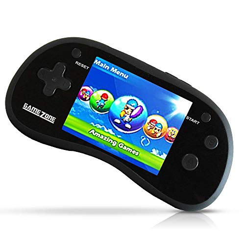 IQ Toys Handheld Arcade Game Zone Player Console Classic 220 Preloaded Video Games for Kids, 16 BIT Large 3" Screen, Rechargable, Black
