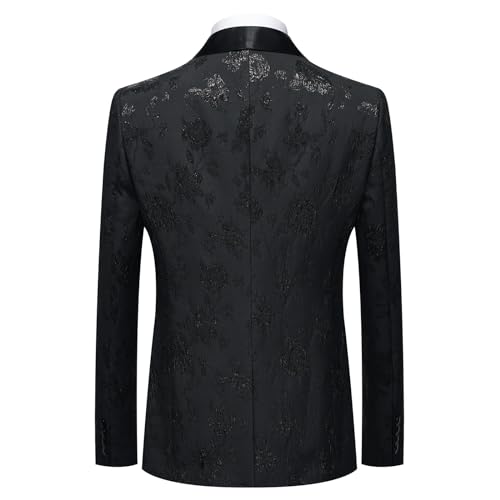Tuxedo Suits for Men 3 Piece Regular Fit Men's Suit Set Floral Pattern Blazer Jacket Waistcoat Pants2