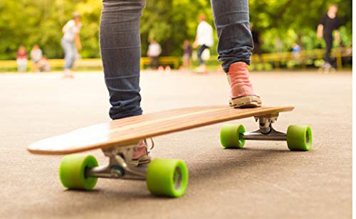 Vj Skateboard Longboard Truck And Wheel, 70Mm Long Board Wheels W 7Inch 180Mm Skateboard Trucks (Silver) Longboard Bearings Longboard Hardware Skateboard Riser Pads (Gel Blue) #TOP6