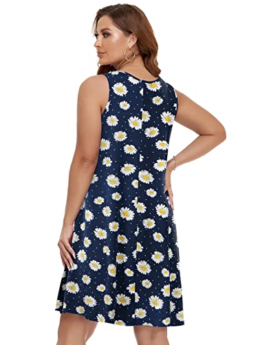 Image of BELAROI Summer Dresses for Women Beach Tshirt Sundress V Neck Casual Swing Tank Dress Swimsuit Cover Ups Pockets