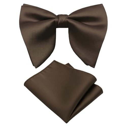 Image of Luckyvestir Oversized Bow Ties for Men, Pre Tied Clip on Men's Black Bowtie for Wedding Tuxedo Banquets Formal Wear