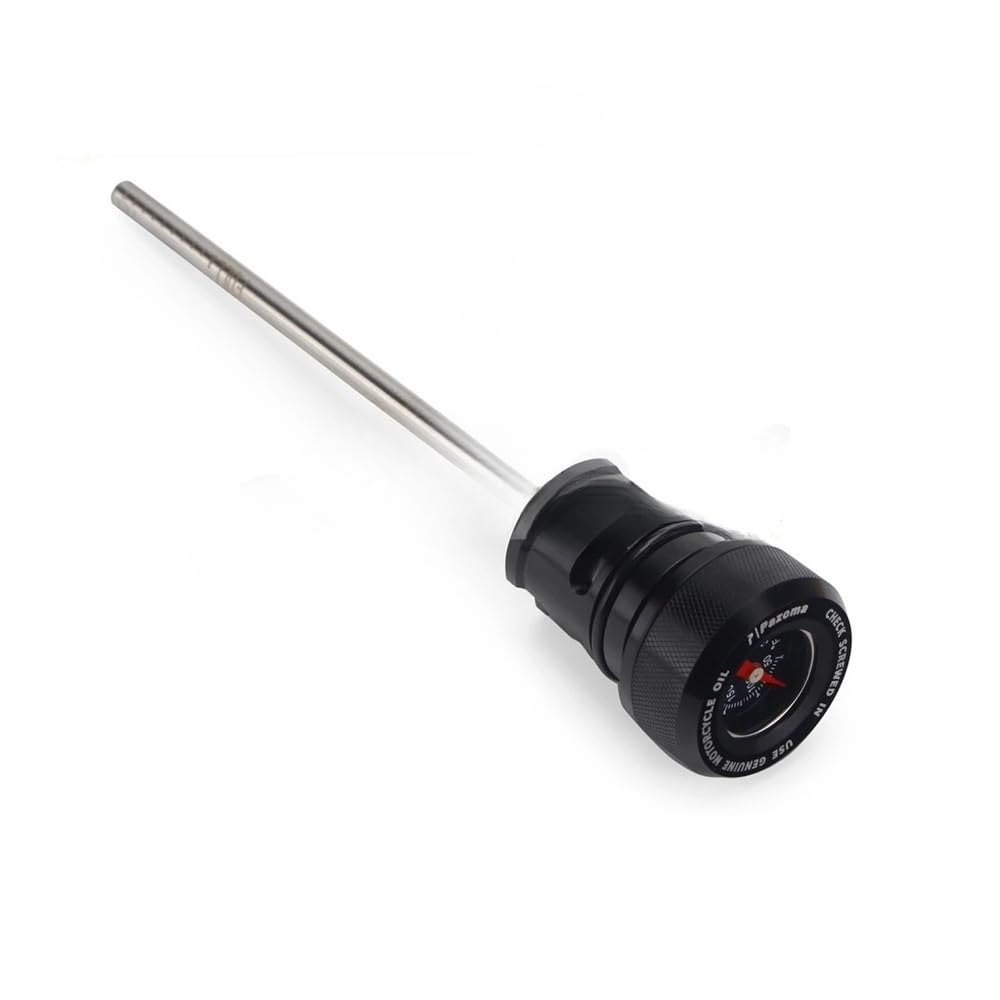 Combustible Varilla para Softail para Street para Bob para FLHCS para FXLR para FLSB Tapón Llenado Depósito Aceite Indicador Temperatura Motor Varilla Nivel(Black)