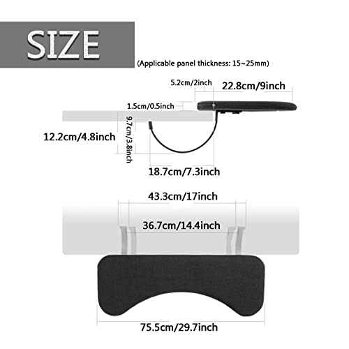 Vassoio Estensibile Per Scrivania OUGIC - 30x15cm, Con Morsetto, Pieghevole, Per Tastiera E Mouse - Foto 7