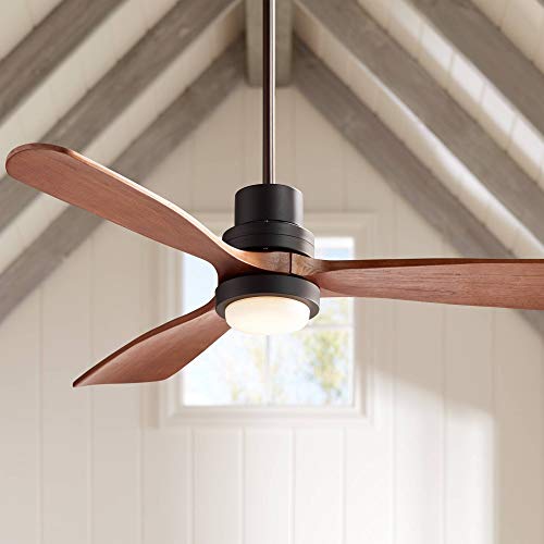 Casa Vieja 52" Casa Delta-Wing Modern 3 Blade Indoor Outdoor Ceiling Fan With Led Light Remote Control Solid Wood Oil Rubbed Bronze Damp Rated For Patio Exterior House Porch Gazebo Garage #TOP7