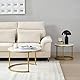 Home Heaven® Couchtisch Rund Weiss Marmor mit Gold – Runder Wohnzimmertisch 2er Set für Wohnzimmer - Ø70cm Ø50cm