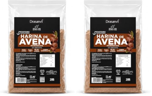 Drasanvi HARINA AVENA SABOR CHOCOLATE 1Kg SPORT LIVE (Paquete de 2)