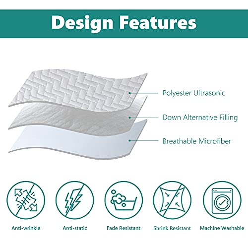 Downcool White Quilt Sets Twin With 1 Pillow Case - 2 Pieces Quilt Sets - Soft Bedspread Coverlet Bed Cover For All Season - Twin Size (68"X86")… #TOP3