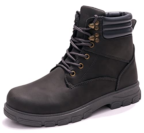 Kkdom Women's Waterproof Lace Up Low Heel Ankle Booties Fashion Work Combat Boots Gray Us Size 10 #TOP6