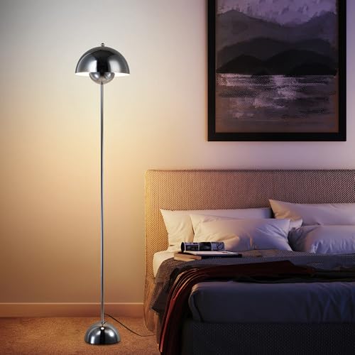 Image of COSYLUX Mid-Century Modern Metal Bud Floor Lamp for Home and Office, Chrome