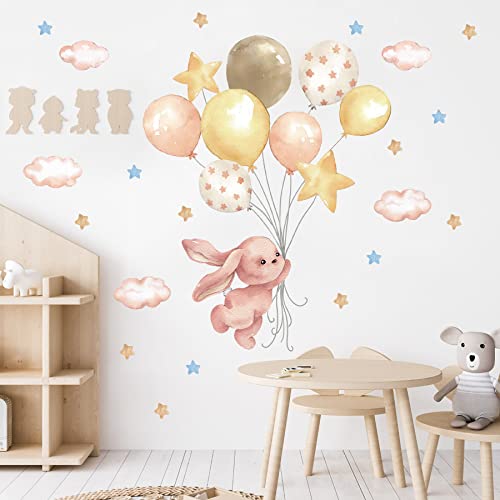 TOARTI Wandtattoo Kinderzimmer Mädchen,Ballon Babyzimmer...
