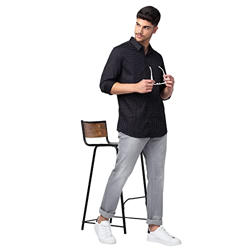 Image of Spykar Men's Slim Fit N /A Full Sleeve Printed Casual Shirts