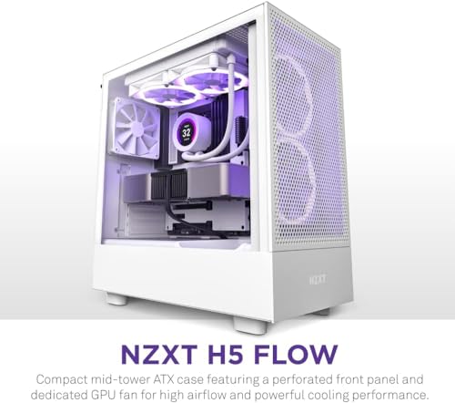image for NZXT H5 Flow Compact ATX Mid-Tower PC Gaming Case – High Airflow Per