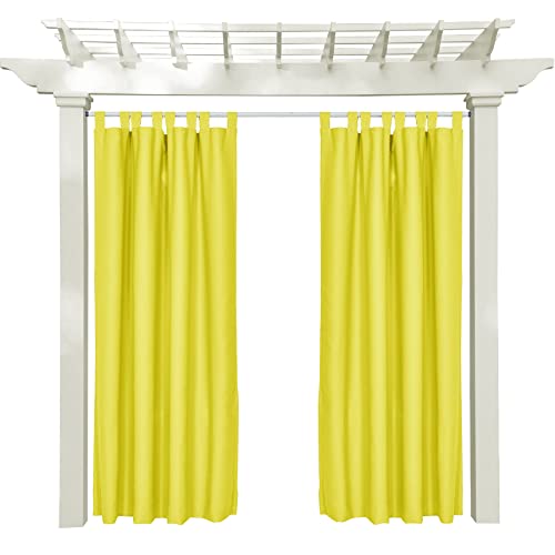 Macochico Blackout Curtains 52W x 96L Yellow Outdoor Indoor Waterproof Window Treatment for Cabana Gazebo Pergola Porch Bedroom Noise Reducing Privacy Protection Windproof (1 Panel) 52"W x 9