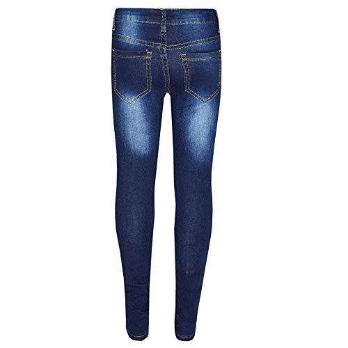 Teen Girls Skinny Ripped Jeans Stretchy Washed Distressed High Waist Denim Pants Fit Y2k Streetwear with Pockets3