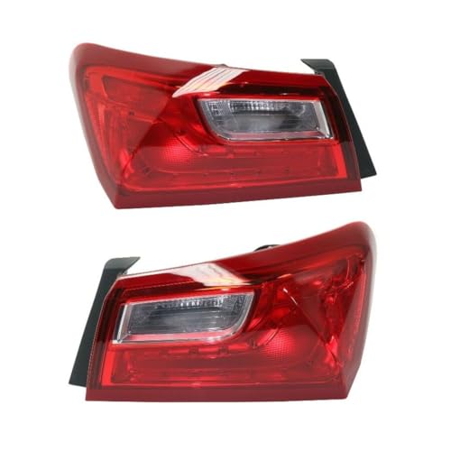 LAAKYYGS Left Driver and Right Passenger Side Tail Light Bulb Clear & Red Lens W/Bulb Tail Lamp for Chevy for Malibu L/LS/LT/ 16-21 & RS 19-21