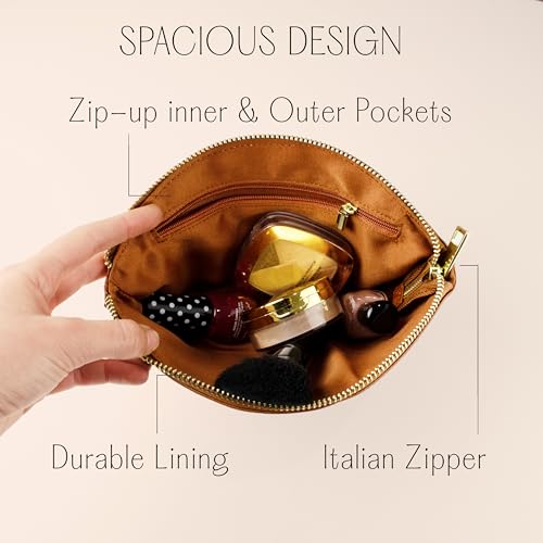 Custom Makeup Bag • 100% Genuine Leather Purses for Women • Cosmetic Bags for Women • Customized Makeup Bag with Name • Personalized Toiletry Bag • Gifts for Teenage Girls • Bridesmaid Proposal Gifts4