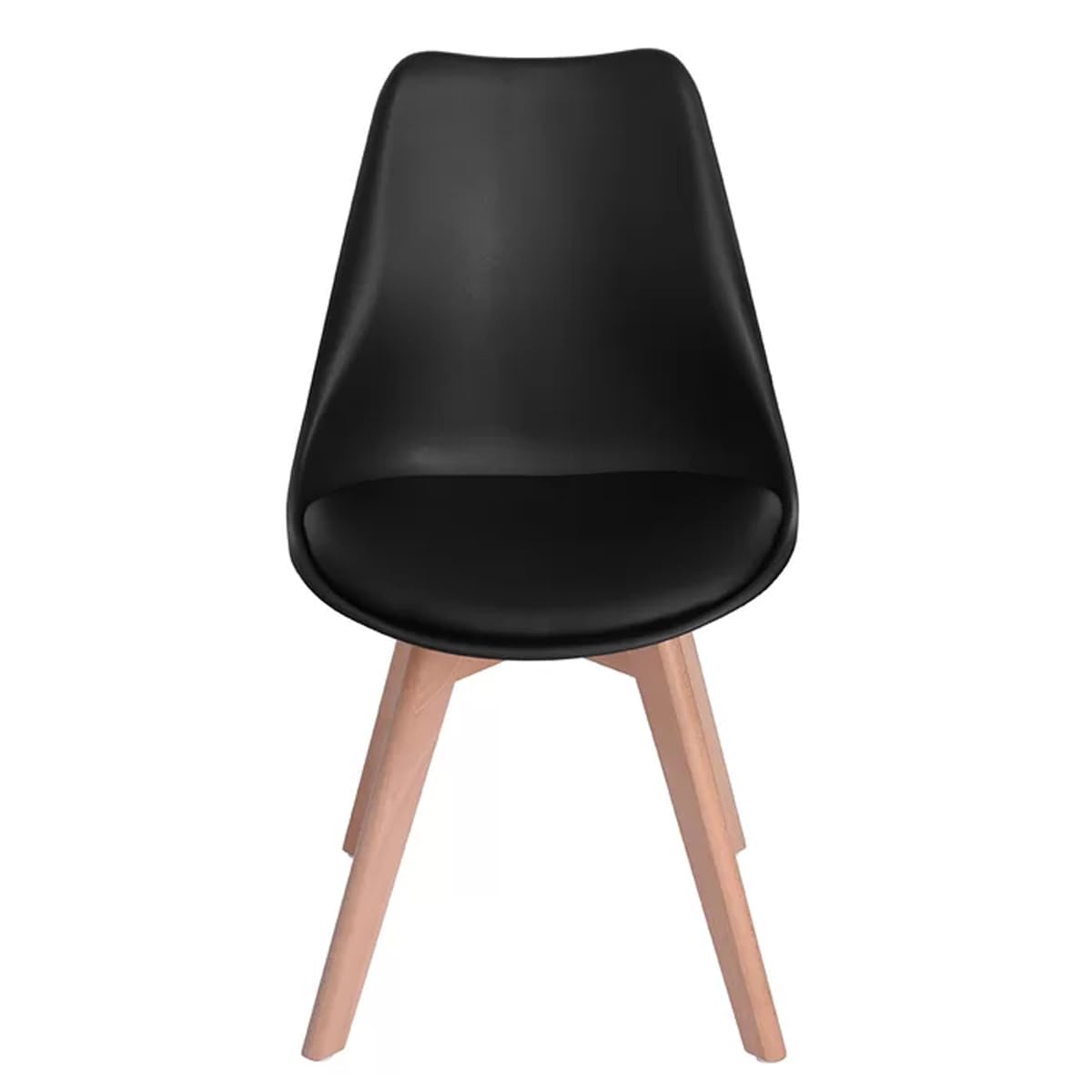 6 Chaises Salle à Manger Noires, Style Scandinave, Pieds Bois – Catherina