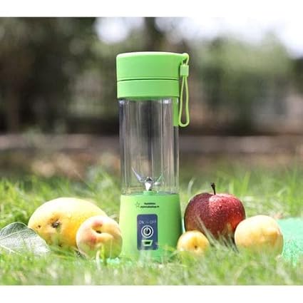 4 Blades Portable Electric USB Juice Maker Juicer Bottle Blender Grinder Mixer, Rechargeable Bottle with (Multi color) (1)