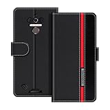 UOGNADGD Lederhülle Kompatibel mit Oukitel WP5 Klappbares Portemonnaie-Hülle mit Magnetverschluss Ständer & Kartenfächern stoßfestem Schutz (Schwarz)