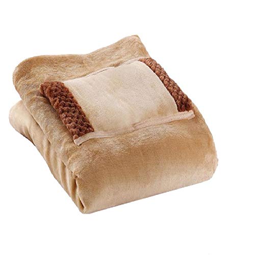 QCUTEP Heated Blanket Throw Electric USB, Electric Heated Blankets, Electric Throws with Flannel & Lamb Wool, Shawl Electric Blanket for Home Office Use, 23.7 x 31.5inch