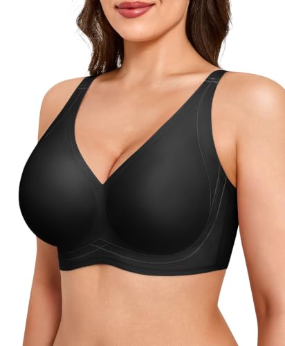 Popilush Wireless Comfortable Bras Womens Deep V Neck Black XXL - image 1