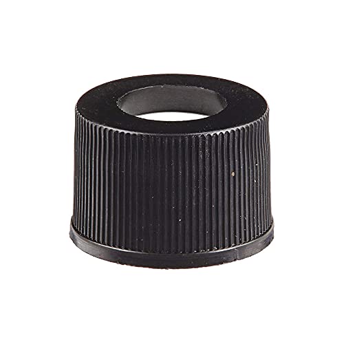 10-425mm Black Open Hole Polypropylene Closure, Red PTFE/Silicone Septa, 0.060