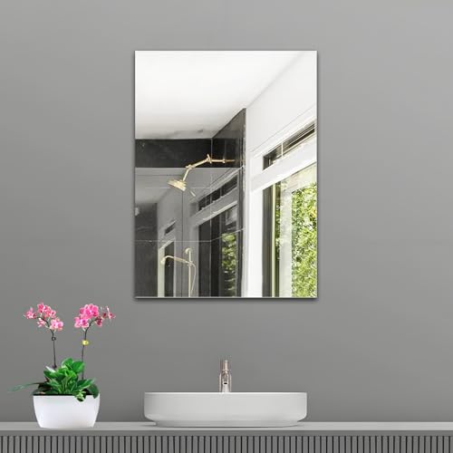 JMITHA Miroir Mural sans Cadre 40 x 30 cm Miroir Mural Rectangulaire Miroir en Verre Miroirs Muraux...