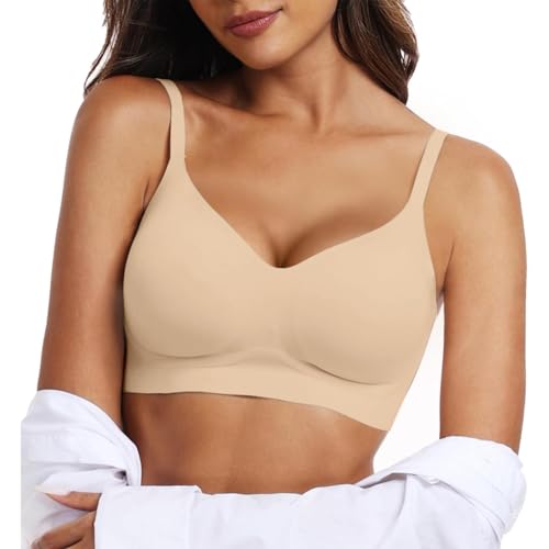 Image of OEAK Womens Wireless Jelly Bras Comfortable Push Up Bra No Underwire Gel Bra Full Support Lift Everyday Seamless Tshirt Bras