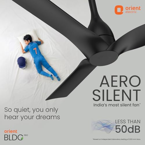 Image of Orient Electric Aerosilent | India's Most Silent Fan | Less than 50dB| 1200mm BLDC Ceiling Fan with Remote | BEE 5-Star Energy-Efficient Fan | Red Dot Design Winner| 5-Year Warranty | Matt Black