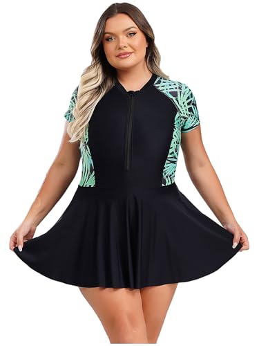 iiniim Damen Große Größen Badekleid Bauchweg Badeanzug Einteiler...