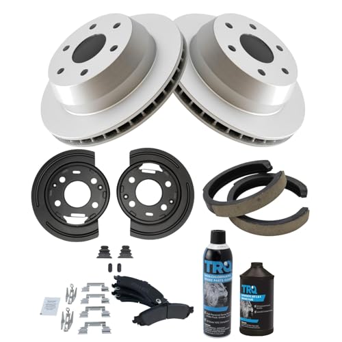 Image of TRQ Rear Brake Pad & Rotor Kit Compatible with 02-03 Cadillac 02-06 Chevrolet GMC