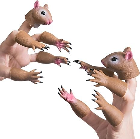 LOPOTION Animal Finger Puppet Toys, Cute Squirrel Finger Puppet Set, Role Play Animal Muppets, Novelty Toys Oddities Gifts