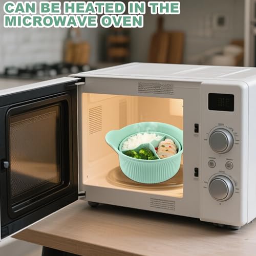 Pot à micro-ondes silicone 3 compartiments haut de gamme pour cuisson au four - 8