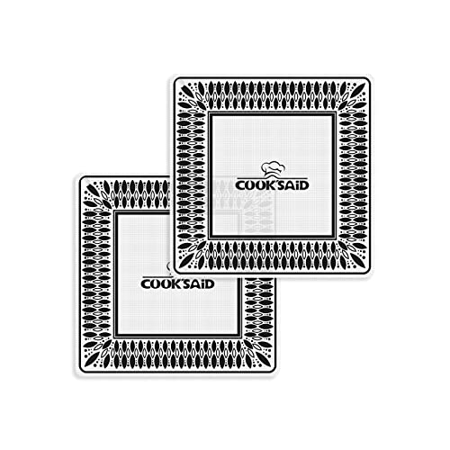 Image of Cook's Aid 2 PCS Silicone Induction Cooktop Protector Cover Mat 8.7 inchx8.7 inch (Magnetic) | 230C (450℉) Heat-Resistant Induction Stove Protector | Multifunctional Silicone Mats (Logo CK)