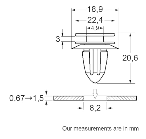 Restagraf Clip per pannello interno e porta in