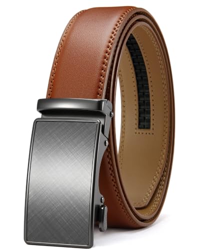 Image of CHAOREN Leather Ratchet Belt men 1 3 /8 inch | For Dress Pants - Micro Adjustable Belt Fit Everywhere