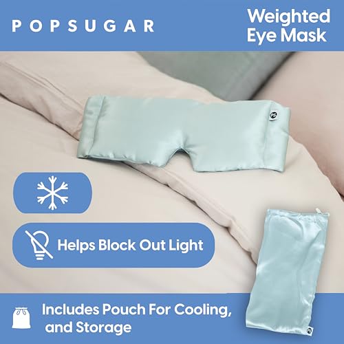 POPSUGAR Weighted Sleep Eye Mask, Light-Blocking and Silk Eye Mask for Adults and Women, Best for Sleeping and Travel, Comfortable Contoured Design - Image 6