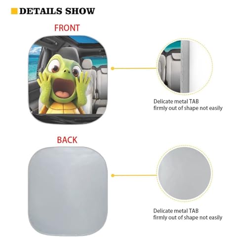 Image of Car Front Windshield Sun Shade 2-Piece Weird Turtle Foldable Car Windshield Sun Shade UV Rays and Keeps Vehicle Cool Easy to Install for Most Sedan Truck SUV