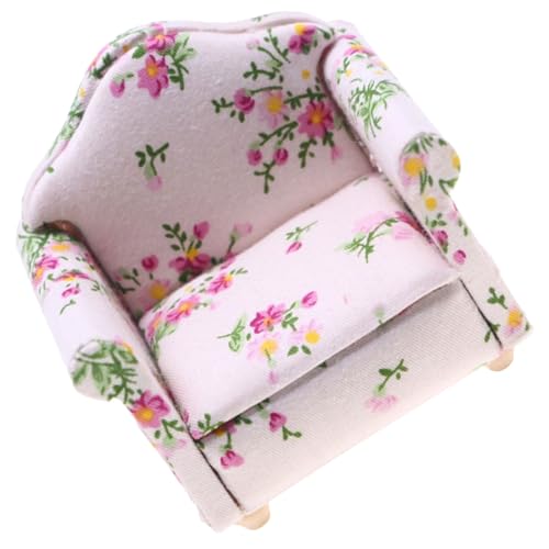JUMPLAWN ミニチュアソファ 花柄デザイン リビングルーム用ミニ家具 インテリア装飾 ミニチュアチェア 模型用家具 コレクター向け
