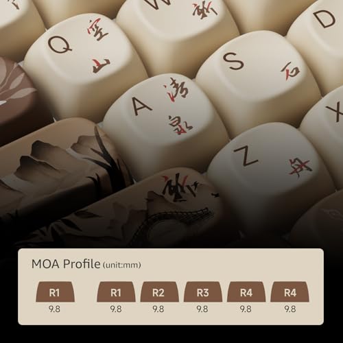 Teclas PBT Akko perfil Moa Mountain Seclusion con 140 piezas compatibles con teclado mecánico 2