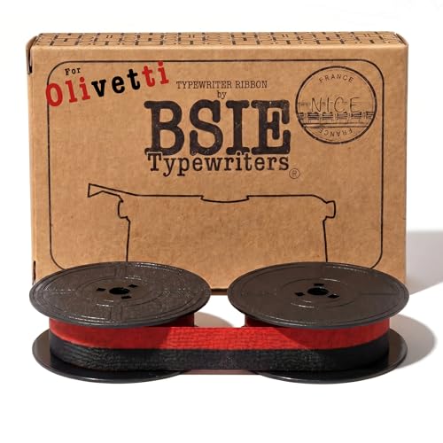 BSIE Typewriters – Olivetti Typewriter Ribbon – Black and Red – Fits Lettera 22, Lettera 32, Lettera 35, Studio 44, Valentine – GR4 – Tested in Nice, France