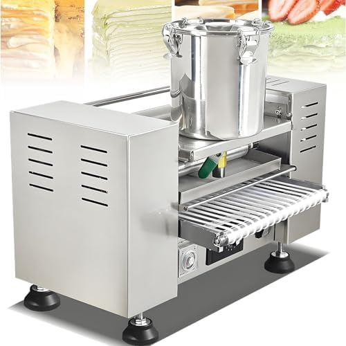 Electric Crepe Maker with Control Panel, 10-Inch Pancake Maker for Uniform Thickness & Heating, Ideal for Bakeries, Tea Shops, Restaurants & Cake Shops