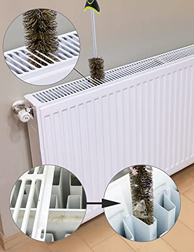Cepillo limpiador de radiadores de cerdas, 81 cm cepillo de radiadores de alambre trenzado flexible. Con cabeza de silicona y tubo protector para evitar cualquier arañazo - imagen 5