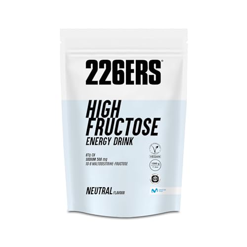 226ERS - High Fructose Energy Drink, Bebida Energética para Deportistas, con Maltodextrina y Fructosa, Vegano y Sin Gluten, Aporte Hidratos de Carbono, Sabor Neutro, Doypack 1kg
