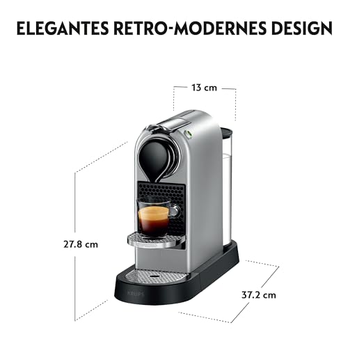 NESPRESSO KRUPS CitiZ Silber Original Kapselmaschine, 25 Sek. Aufheizzeit, 2 Tassengrößen, einfache Bedienung, automatische Abschaltung, 19 Bar Druck, Kaffeemaschine XN741B 4