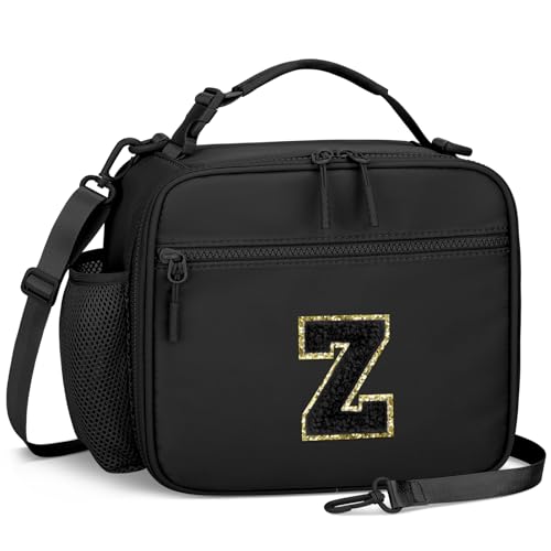 CLOUDWINGS Kids Lunch Box Large Initial Insulated Lunch Bag for Boys