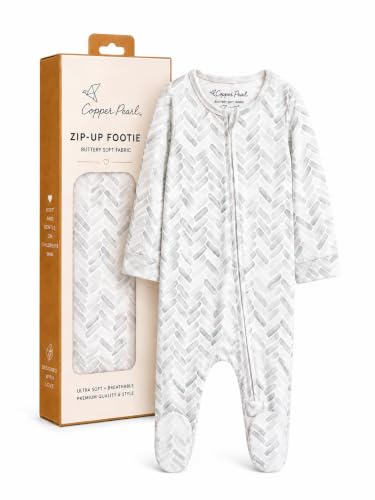 Image of Copper Pearl Zip-Up Footie Baby Pajamas - Soft Newborn Onesies for Boys & Girls, Tag-Free with Two-Way Zipper Baby Sleepers for Newborn - 24 Months, Alta