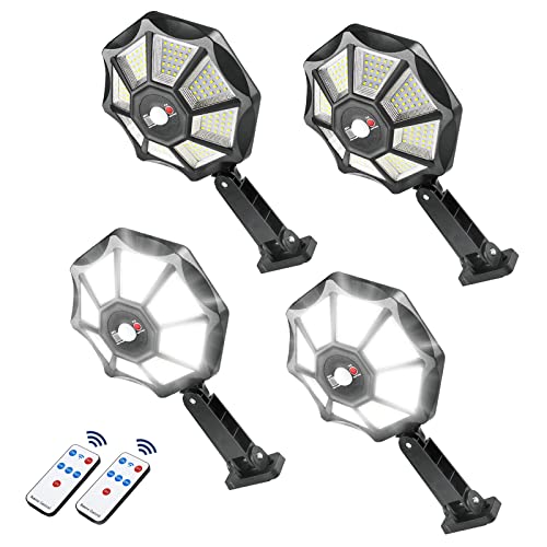 Solar Lights Outdoor with Remote,Solar Street Light Outdoor,3000 LM Motion Detector Lights for Outside,Security Night Light & 3 Lighting Modes Solar Lights for Backyard,Courtyard,Street,Deck
