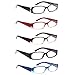 5 Pack Spring Hinge Reading Glasses Rectangular Fashion Quality Readers for Men and Women (5 Pack Mix, 2.75)