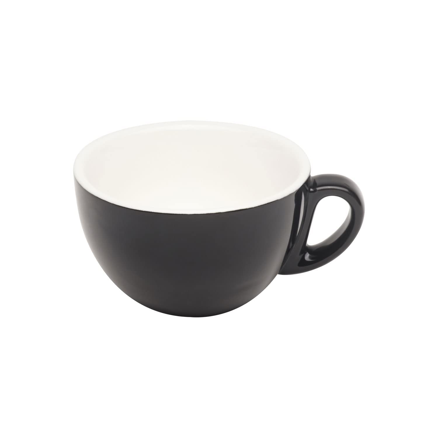 Gastro Spirit - 6er Cappuccino-Tassen Set - Schwarz, 200 ml, Porzellan, dickwandig, spülmaschinenfest, italienisches Design - 6-teiliges Kaffee-Tassen Set